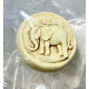 New Ivory Elephant Carved Resin Large Animal Lovers Modern Safari Nursery